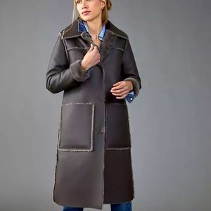 New Anthropologie Kerry Reversible Faux Fur Coat S